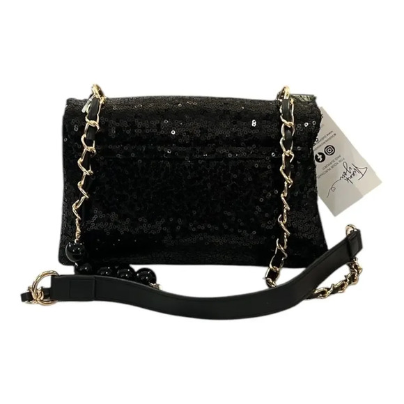 Badgley Mischka Black Sequin Crossbody Bag - Picture 5 of 7